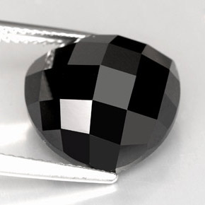 11.09 ct Black Spinel Gemstone, Spinel Gem in Trillion Rose-Cut Shape for Sale.