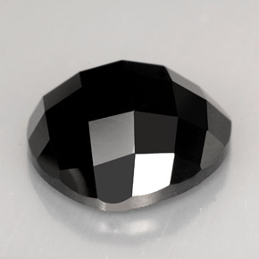11.09 ct Black Spinel Stone, Natural Spinel in Trillion Rose-Cut Shape for Sale