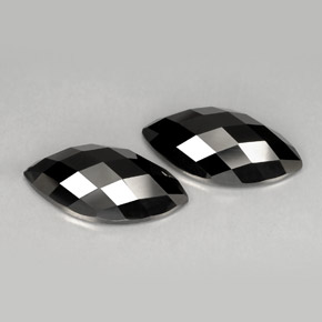 10.16 ct Black Spinel Stone, Natural Spinel in Marquise Rose-Cut Shape for Sale