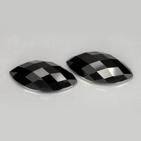 10.14 ct Black Spinel Stone, Natural Spinel in Marquise Rose-Cut Shape for Sale