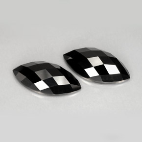10.37 ct Black Spinel Stone, Natural Spinel in Marquise Checkerboard Shape for Sale
