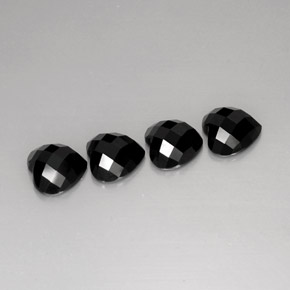 8.45 ct Black Spinel Gemstone, Spinel Gem in Heart Checkerboard Shape for Sale.