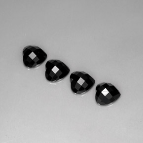 9.21 ct Black Spinel Gemstone, Spinel Gem in Heart Checkerboard Shape for Sale.