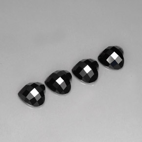 8.90 ct Black Spinel Stone, Natural Spinel in Heart Checkerboard Shape for Sale