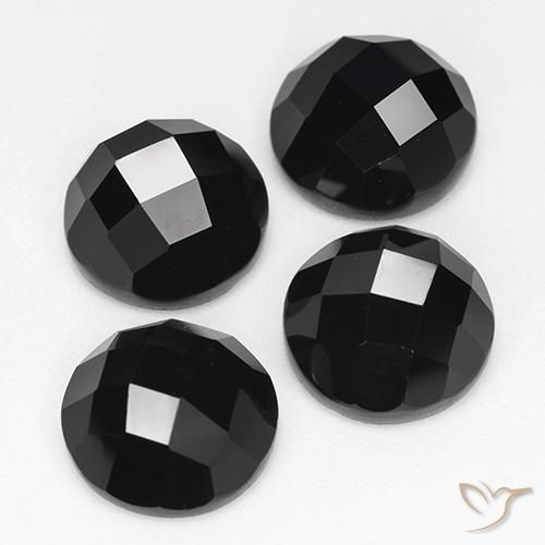 19.96 ctw Black Spinel Stones, Natural Spinel in Round Rose-Cut Shape for Sale