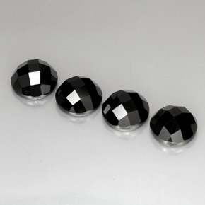 20.00 ct Black Spinel Gemstone, Spinel Gem in Round Rose-Cut Shape for Sale.