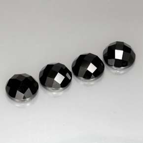 20.00 ct Black Spinel Stone, Natural Spinel in Round Rose-Cut Shape for Sale
