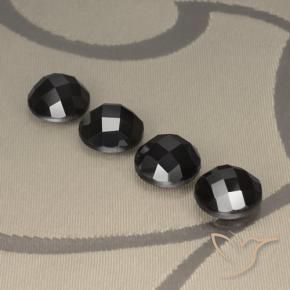 19.58 ctw Black Spinel Stones, Natural Spinel in Round Rose-Cut Shape for Sale