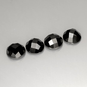 19.42 ct Black Spinel Gemstone, Spinel Gem in Round Rose-Cut Shape for Sale.