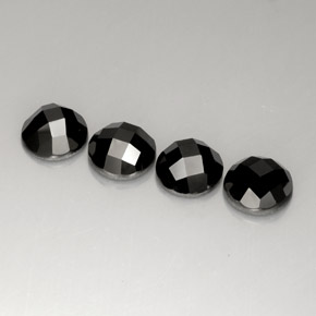 19.42 ct Black Spinel Stone, Natural Spinel in Round Rose-Cut Shape for Sale