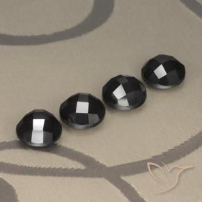 19.19 ctw Black Spinel Stones, Natural Spinel in Round Rose-Cut Shape for Sale