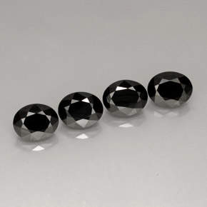 11.44 ct Black Spinel Stone, Natural Spinel in Oval Facet Shape for Sale