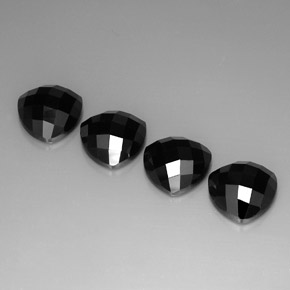 17.91 ct Black Spinel Gemstone, Spinel Gem in Trillion Rose-Cut Shape for Sale.