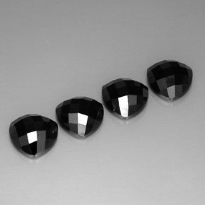 17.91 ct Black Spinel Stone, Natural Spinel in Trillion Rose-Cut Shape for Sale