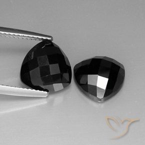 8.91 ctw Black Spinel Stones, Natural Spinel in Trillion Rose-Cut Shape for Sale