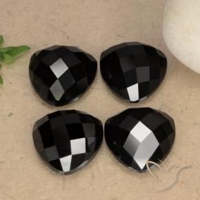 17.01 ctw Black Spinel Stones, Natural Spinel in Trillion Rose-Cut Shape for Sale