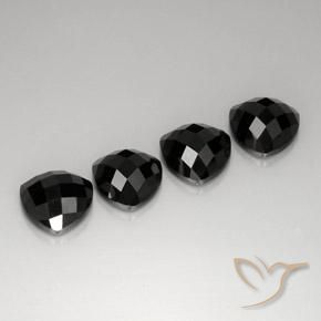 18.25 ctw Black Spinel Stones, Natural Spinel in Trillion Rose-Cut Shape for Sale