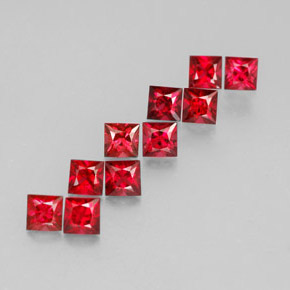 1.73 ct Red Spinel Gemstone, Spinel Gem in Princess-Cut Shape for Sale.