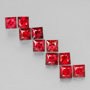 1.73 ct Red Spinel Stone, Natural Spinel in Princess-Cut Shape for Sale