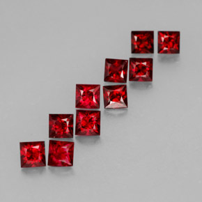 1.63 ct Red Spinel Gemstone, Spinel Gem in Princess-Cut Shape for Sale.