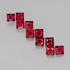 1.64 ct Red Spinel Stone, Natural Spinel in Princess-Cut Shape for Sale