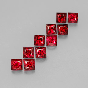 1.77 ct Red Spinel Gemstone, Spinel Gem in Princess-Cut Shape for Sale.