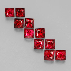 1.77 ct Red Spinel Stone, Natural Spinel in Princess-Cut Shape for Sale