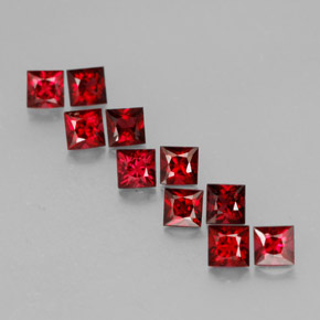 1.70 ct Red Spinel Gemstone, Spinel Gem in Princess-Cut Shape for Sale.
