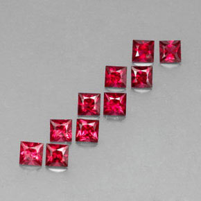 1.68 ct Red Spinel Stone, Natural Spinel in Princess-Cut Shape for Sale