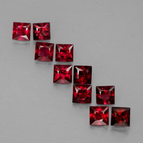 1.58 ct Red Spinel Stone, Natural Spinel in Princess-Cut Shape for Sale