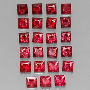 2.38 ct Red Spinel Stone, Natural Spinel in Princess-Cut Shape for Sale