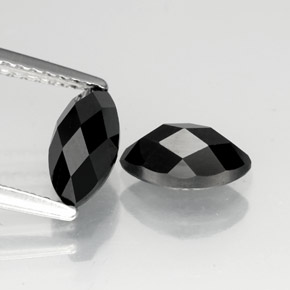 2.06 ct Black Spinel Gemstone, Spinel Gem in Marquise Checkerboard Shape for Sale.