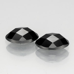 2.06 ct Black Spinel Stone, Natural Spinel in Marquise Checkerboard Shape for Sale