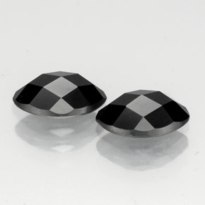 2.00 ct Black Spinel Stone, Natural Spinel in Marquise Checkerboard Shape for Sale