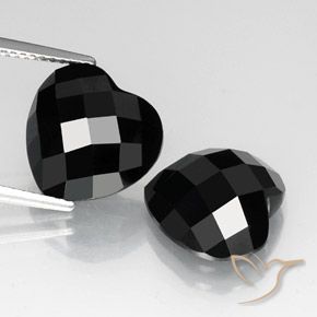13.46 ct Black Spinel, 12.1 x 11.8 mm Heart Rose Cut From Thailand, Photo A