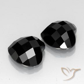 13.46 ctw Black Spinel Stones, Natural Spinel in Heart Rose-Cut Shape for Sale