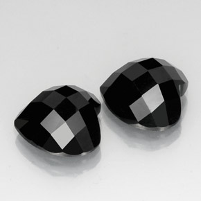 14.26 ctw Black Spinel Stones, Natural Spinel in Heart Rose-Cut Shape for Sale