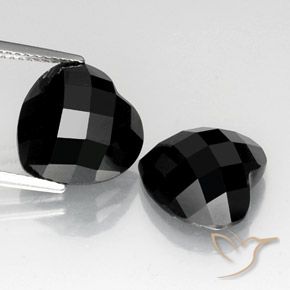 13.02 ct Black Spinel, 12.1 x 11.9 mm Heart Rose Cut From Thailand, Photo A