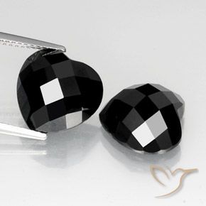 13.12 ct Black Spinel, 12.1 x 11.7 mm Heart Rose Cut From Thailand, Photo A