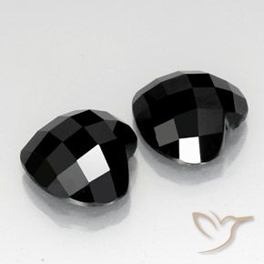 13.12 ctw Black Spinel Stones, Natural Spinel in Heart Rose-Cut Shape for Sale