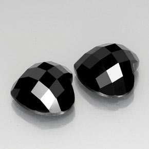 14.36 ctw Black Spinel Stones, Natural Spinel in Heart Rose-Cut Shape for Sale