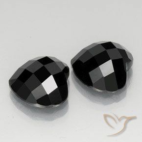 14.37 ctw Black Spinel Stones, Natural Spinel in Heart Rose-Cut Shape for Sale