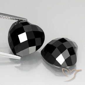 13.98 ct Black Spinel, 12.1 x 11.7 mm Heart Rose Cut From Thailand, Photo A