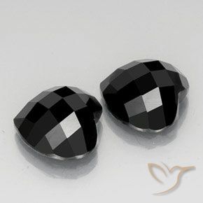 13.98 ctw Black Spinel Stones, Natural Spinel in Heart Rose-Cut Shape for Sale