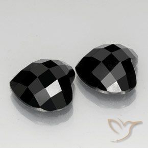 12.97 ctw Black Spinel Stones, Natural Spinel in Heart Rose-Cut Shape for Sale