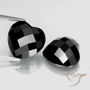 14.04 ct Black Spinel, 12.1 x 11.8 mm Heart Rose Cut From Thailand, Photo A