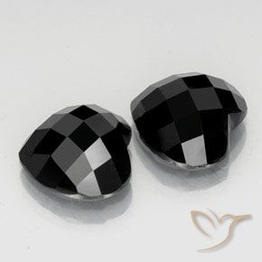 14.04 ctw Black Spinel Stones, Natural Spinel in Heart Rose-Cut Shape for Sale