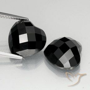 13.94 ct Black Spinel, 12 x 11.7 mm Heart Rose Cut From Thailand, Photo A
