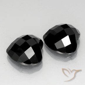 13.94 ctw Black Spinel Stones, Natural Spinel in Heart Rose-Cut Shape for Sale