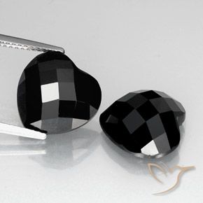 13.48 ct Black Spinel, 12.1 x 11.8 mm Heart Rose Cut From Thailand, Photo A